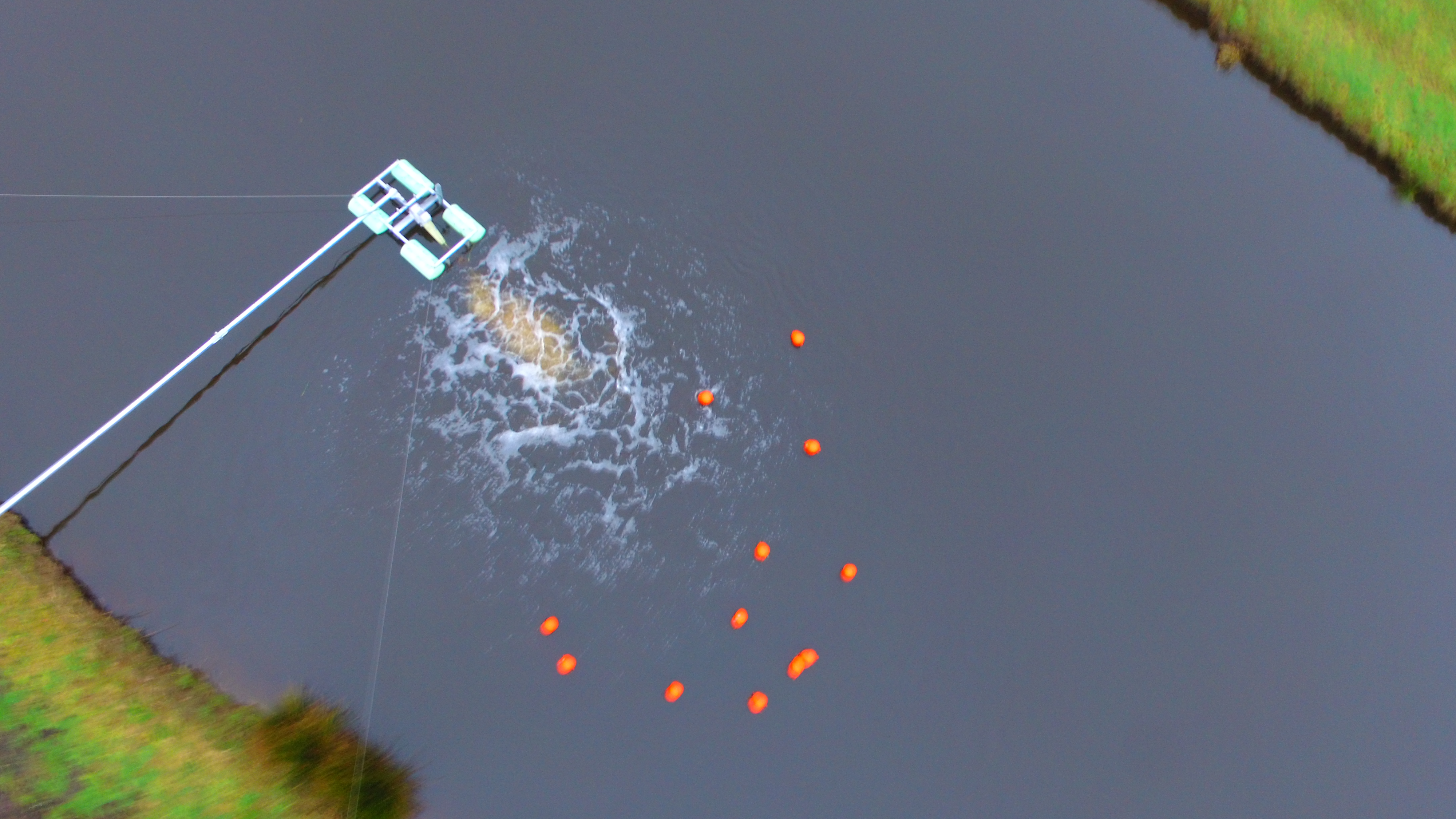 Wastewater pond with NitriStar module